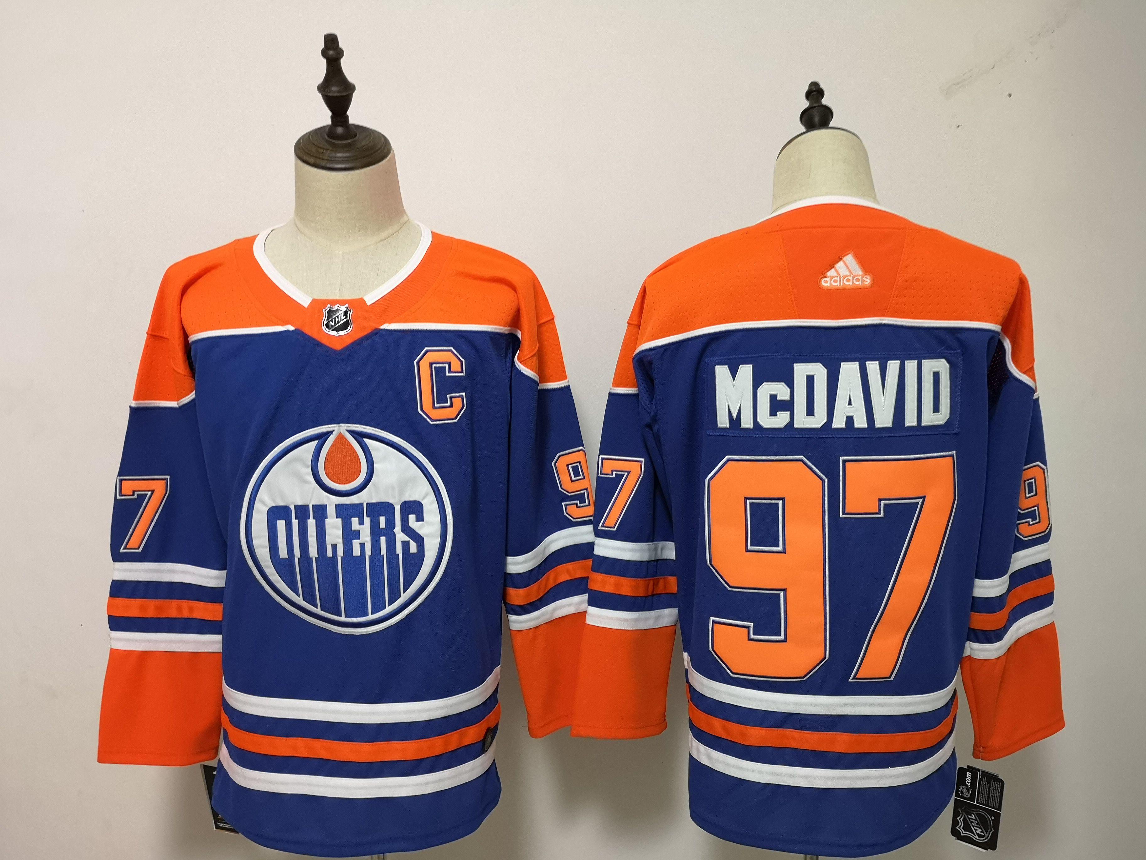 Men Edmonton Oilers 97 Mcdavid Blue Adidas Alternate Authentic Stitched NHL Jersey